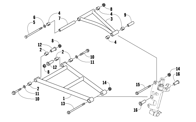 Parts Diagram for Arctic Cat 2009 M1000 162 SNOWMOBILE A-ARM ASSEMBLY