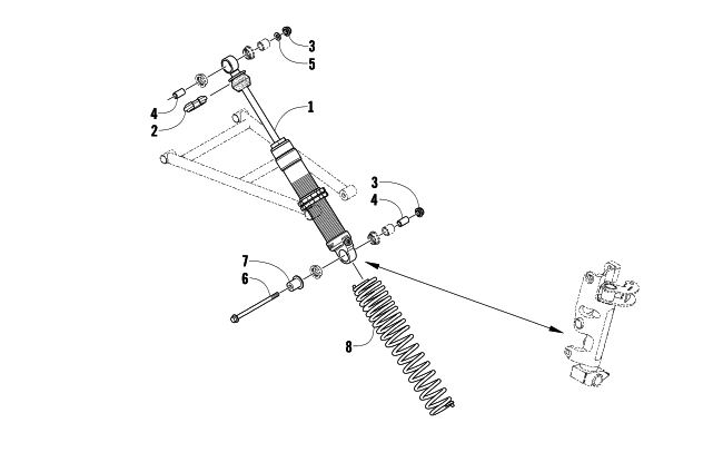 Parts Diagram for Arctic Cat 2011 M8 153 HCR SNOWMOBILE FRONT SUSPENSION SHOCK ABSORBER ASSEMBLY