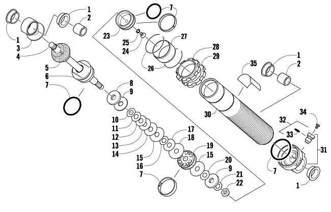 Parts Diagram for Arctic Cat 2010 M8 162 SNOWMOBILE FRONT SUSPENSION SHOCK ABSORBER