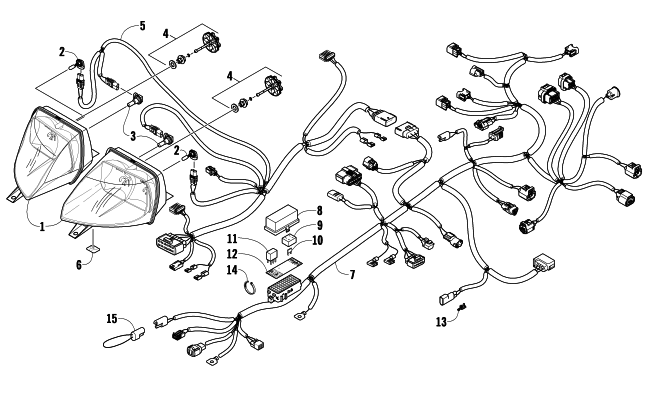 Parts Diagram for Arctic Cat 2009 TZ1 TOURING SNOWMOBILE HEADLIGHT AND WIRING ASSEMBLIES