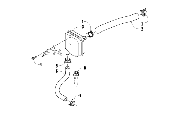 Parts Diagram for Arctic Cat 2009 TZ1 PARK SNOWMOBILE OIL SEPARATOR ASSEMBLY