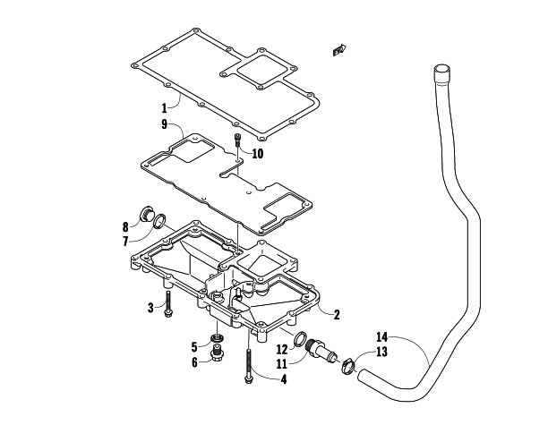 Parts Diagram for Arctic Cat 2012 F 1100 TURBO SNO PRO ANNIVERSARY SNOWMOBILE OIL PAN ASSEMBLY