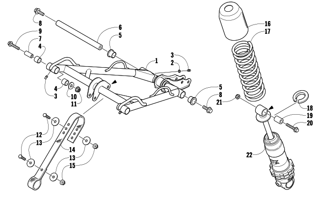 Parts Diagram for Arctic Cat 2009 CFR1000 LE SNOWMOBILE REAR SUSPENSION FRONT ARM ASSEMBLY