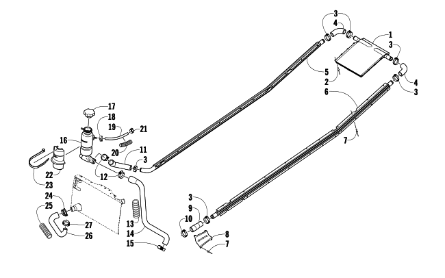 Parts Diagram for Arctic Cat 2009 M6 EFI SNOWMOBILE COOLING ASSEMBLY