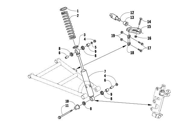Parts Diagram for Arctic Cat 2009 CF5 EFI SNOWMOBILE SHOCK ABSORBER AND SWAY BAR ASSEMBLY
