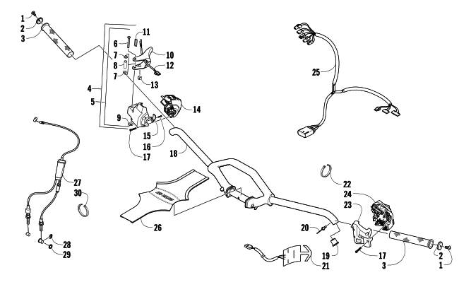 Parts Diagram for Arctic Cat 2009 CF5 EFI SNOWMOBILE HANDLEBAR AND CONTROLS