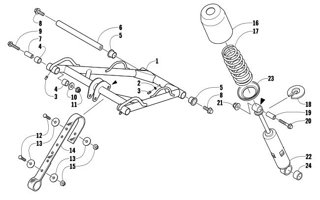 Parts Diagram for Arctic Cat 2009 CF5 EFI SNOWMOBILE REAR SUSPENSION FRONT ARM ASSEMBLY