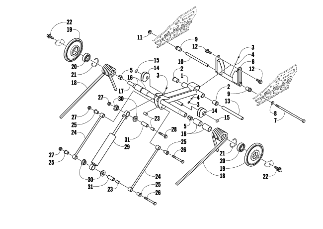 Parts Diagram for Arctic Cat 2009 CF5 EFI SNOWMOBILE REAR SUSPENSION REAR ARM ASSEMBLY