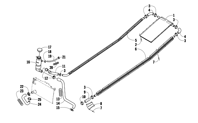 Parts Diagram for Arctic Cat 2009 CF5 EFI SNOWMOBILE COOLING ASSEMBLY
