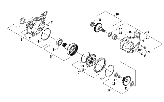 Parts Diagram for Arctic Cat 2009 M1000 162 SNOWMOBILE GEARCASE ASSEMBLY