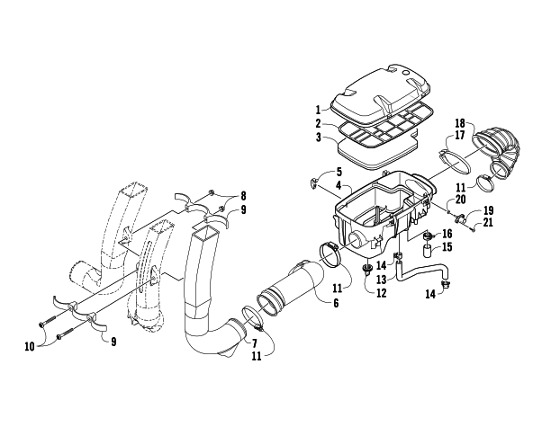 Parts Diagram for Arctic Cat 2009 700 H1 EFI 4X4 AUTOMATIC MUD PRO ATV AIR INTAKE ASSEMBLY
