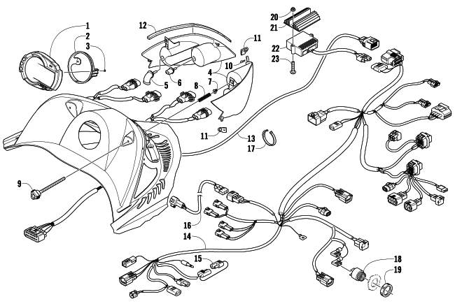 Parts Diagram for Arctic Cat 2009 CF8 SNO PRO SNOWMOBILE HEADLIGHT, INSTRUMENTS, AND WIRING ASSEMBLIES