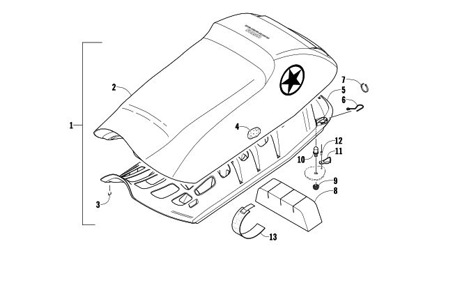 Parts Diagram for Arctic Cat 2009 CFR8 LE SNOWMOBILE SEAT ASSEMBLY