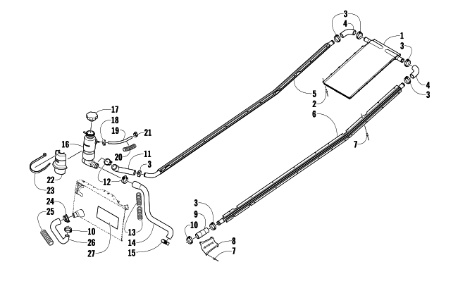 Parts Diagram for Arctic Cat 2009 CF8 SNOWMOBILE COOLING ASSEMBLY