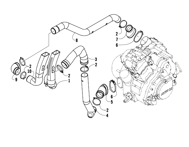 Parts Diagram for Arctic Cat 2009 700 H1 EFI 4X4 AUTOMATIC MUD PRO ATV CASE/BELT COOLING ASSEMBLY