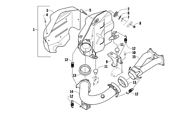 Parts Diagram for Arctic Cat 2009 TZ1 PARK SNOWMOBILE EXHAUST ASSEMBLY