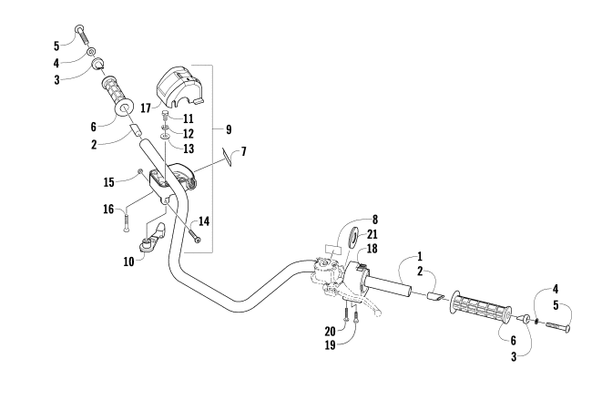 Parts Diagram for Arctic Cat 2009 THUNDERCAT EFI 4X4 AUTO FIS SE ATV HANDLEBAR ASSEMBLY