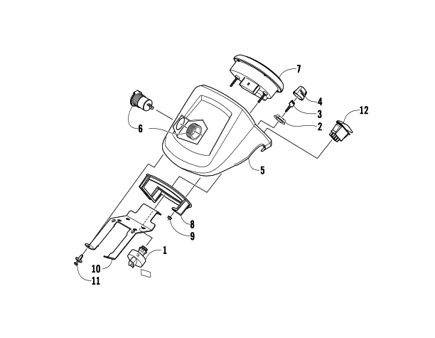 Parts Diagram for Arctic Cat 2009 700 H1 EFI 4X4 AUTOMATIC MUD PRO ATV INSTRUMENT POD ASSEMBLY