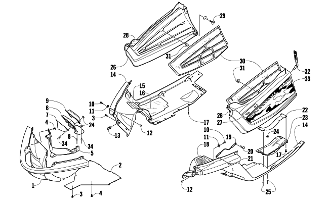 Parts Diagram for Arctic Cat 2009 CF1000 LE SNO PRO SNOWMOBILE BELLY PAN ASSEMBLY