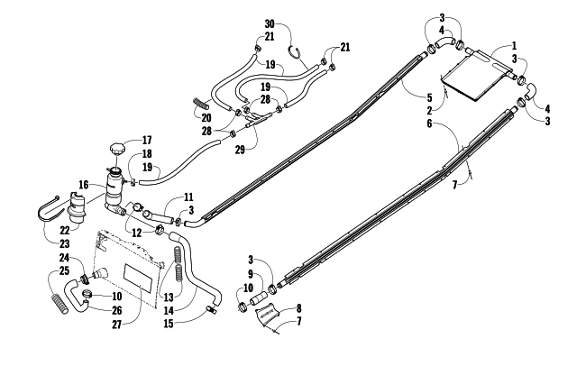 Parts Diagram for Arctic Cat 2009 M1000 153 SNOWMOBILE COOLING ASSEMBLY