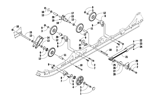 Parts Diagram for Arctic Cat 2009 Z1 BEARCAT XT SNOWMOBILE IDLER WHEEL ASSEMBLY