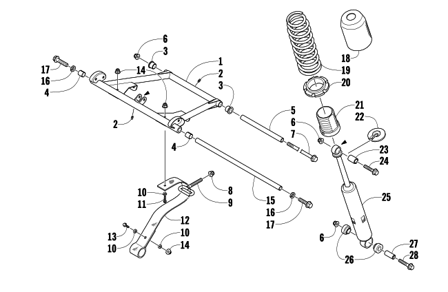Parts Diagram for Arctic Cat 2009 BEARCAT 570 XT SNOWMOBILE REAR SUSPENSION FRONT ARM ASSEMBLY