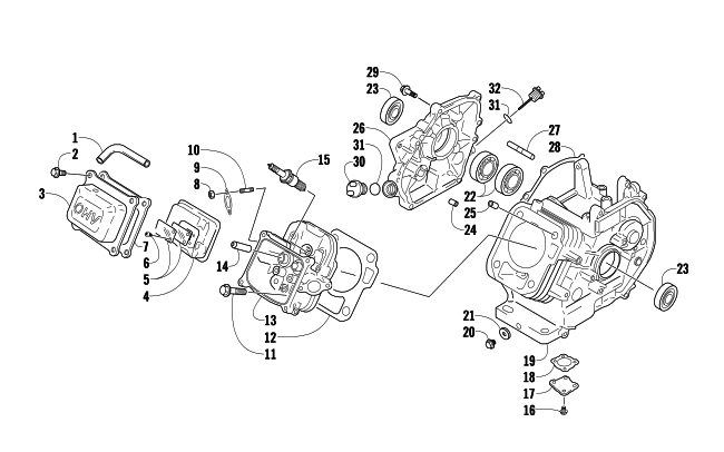 Parts Diagram for Arctic Cat 2009 120 SNO PRO SNOWMOBILE CYLINDER AND CRANKCASE