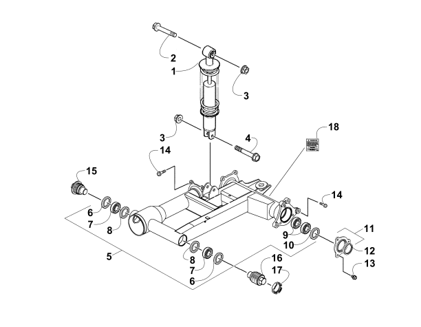 Parts Diagram for Arctic Cat 2017 ALTERRA 300 ATV REAR SUSPENSION ASSEMBLY