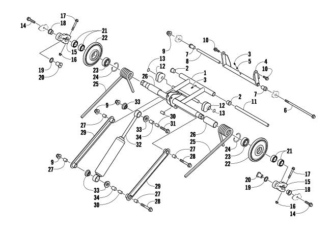 Parts Diagram for Arctic Cat 2009 BEARCAT 570 XT SNOWMOBILE REAR SUSPENSION REAR ARM ASSEMBLY