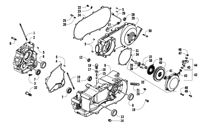 Parts Diagram for Arctic Cat 2009 250 UTILITY 2X4 AUTOMATIC ATV CRANKCASE ASSEMBLY