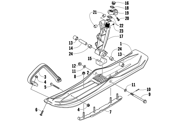 Parts Diagram for Arctic Cat 2009 Z1 BEARCAT XT SNOWMOBILE SKI AND SPINDLE ASSEMBLY