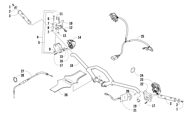 Parts Diagram for Arctic Cat 2013 BEARCAT Z1 XT LTD SNOWMOBILE HANDLEBAR AND CONTROLS