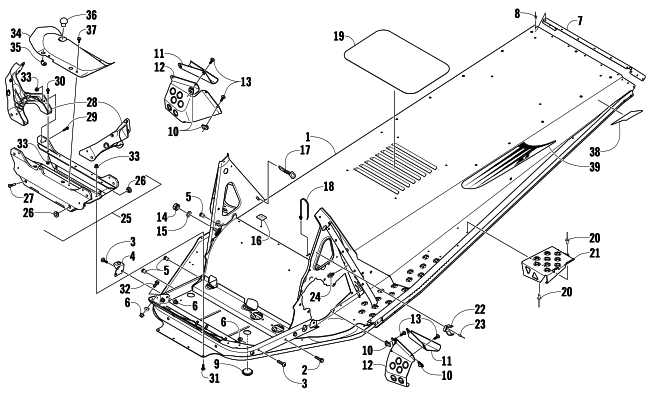 Parts Diagram for Arctic Cat 2009 Z1 BEARCAT XT SNOWMOBILE CHASSIS ASSEMBLY