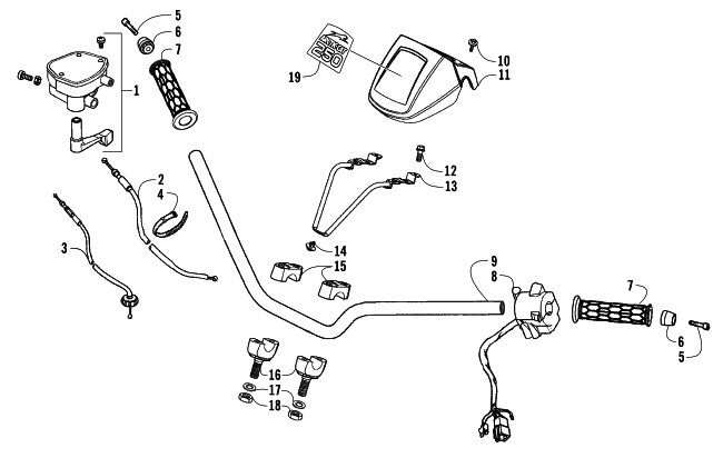 Parts Diagram for Arctic Cat 2009 250 UTILITY 2X4 AUTOMATIC ATV HANDLEBAR AND CONTROLS ASSEMBLY