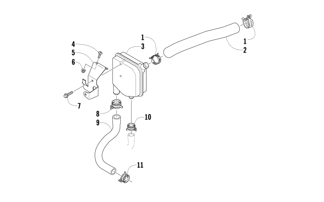 Parts Diagram for Arctic Cat 2015 BEARCAT 5000 XT LTD SNOWMOBILE OIL SEPARATOR ASSEMBLY