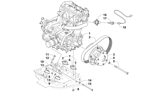 Parts Diagram for Arctic Cat 2014 BEARCAT Z1 XT GS SNOWMOBILE ENGINE AND RELATED PARTS