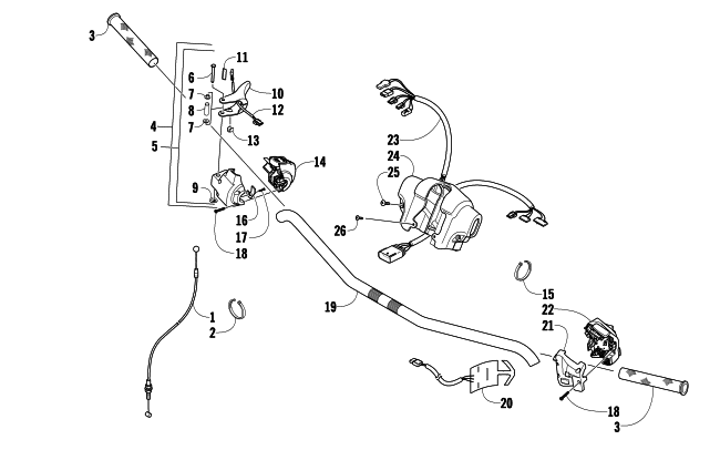 Parts Diagram for Arctic Cat 2009 CFR8 SNOWMOBILE HANDLEBAR AND CONTROLS