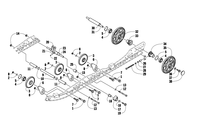 Parts Diagram for Arctic Cat 2009 CFR8 LE SNOWMOBILE IDLER WHEEL ASSEMBLY