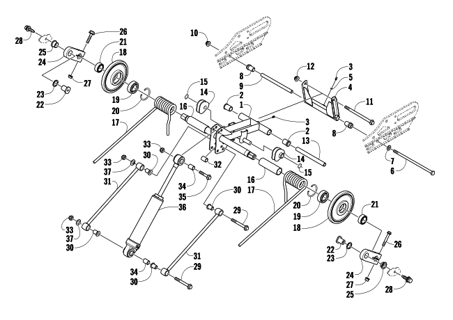 Parts Diagram for Arctic Cat 2009 CFR1000 SNOWMOBILE REAR SUSPENSION REAR ARM ASSEMBLY