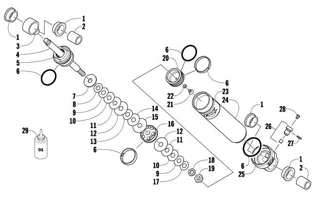 Parts Diagram for Arctic Cat 2009 CFR1000 LE SNOWMOBILE REAR SUSPENSION REAR ARM SHOCK ABSORBER