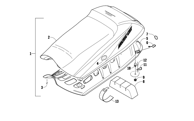 Parts Diagram for Arctic Cat 2009 CFR1000 LE SNOWMOBILE SEAT ASSEMBLY
