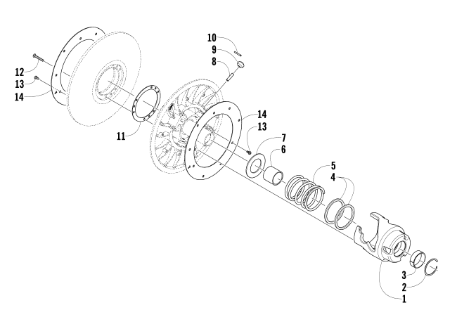 Parts Diagram for Arctic Cat 2009 CFR8 LE SNOWMOBILE DRIVEN CLUTCH