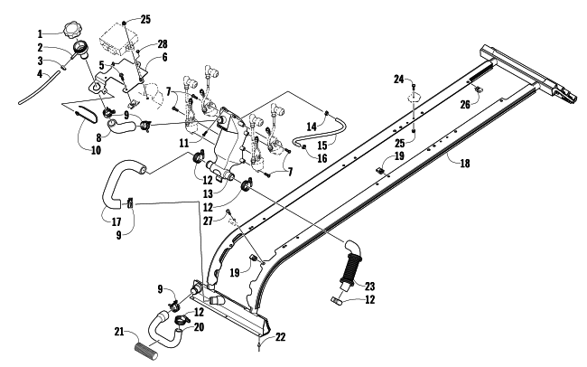 Parts Diagram for Arctic Cat 2009 F8 EFI LXR LE SNOWMOBILE COOLING ASSEMBLY