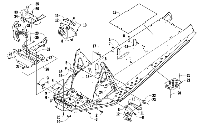 Parts Diagram for Arctic Cat 2009 TZ1 PARK SNOWMOBILE CHASSIS ASSEMBLY