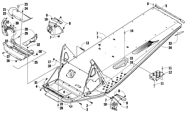 Parts Diagram for Arctic Cat 2009 BEARCAT 570 XT SNOWMOBILE CHASSIS ASSEMBLY