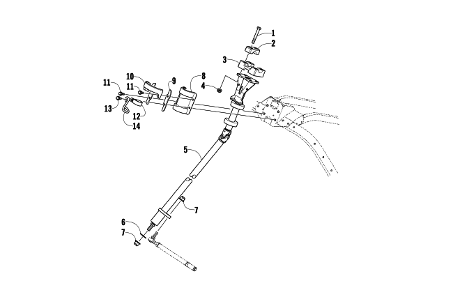 Parts Diagram for Arctic Cat 2009 BEARCAT 570 XT SNOWMOBILE STEERING POST ASSEMBLY