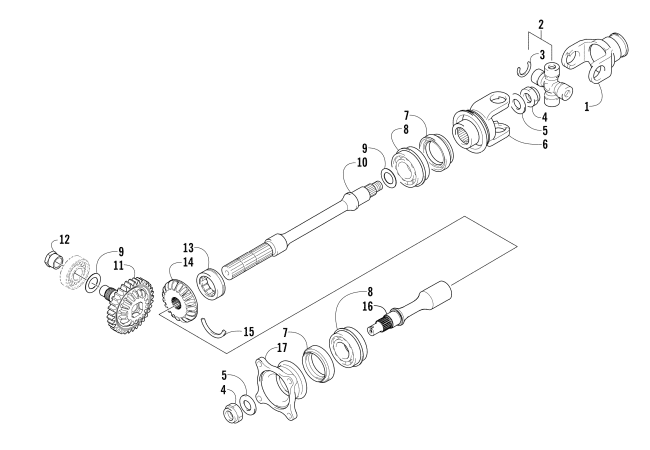 Parts Diagram for Arctic Cat 2009 700 TRV CRUISER ATV SECONDARY DRIVE ASSEMBLY