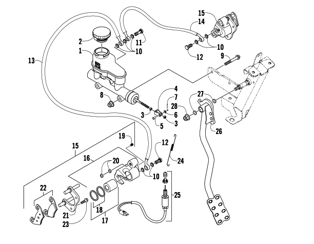 Parts Diagram for Arctic Cat 2009 PROWLER 700 XT 4X4 ATV FRONT BRAKE ASSEMBLY