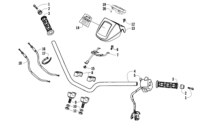 Parts Diagram for Arctic Cat 2009 150 UTILITY 2X4 AUTOMATIC ATV HANDLEBAR AND CONTROLS ASSEMBLY