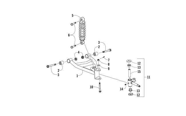 Parts Diagram for Arctic Cat 2015 150 UTILITY ATV FRONT SUSPENSION ASSEMBLY